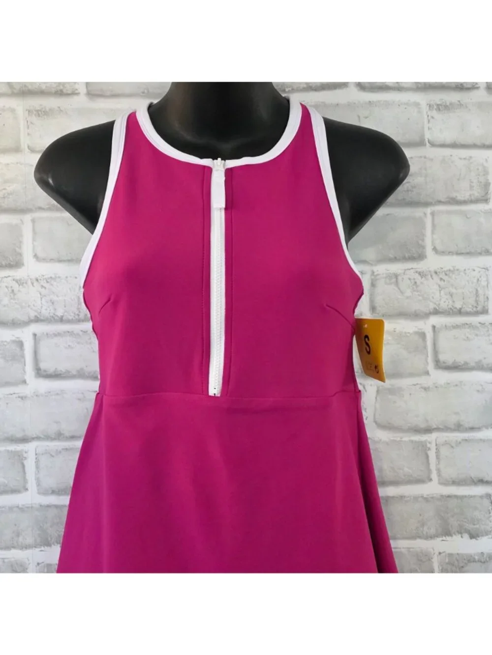 NWT SAGE Collective Pink Athletic Dress Romper Skort S Gorpcore Tennis Sporty - Picture 2 of 8